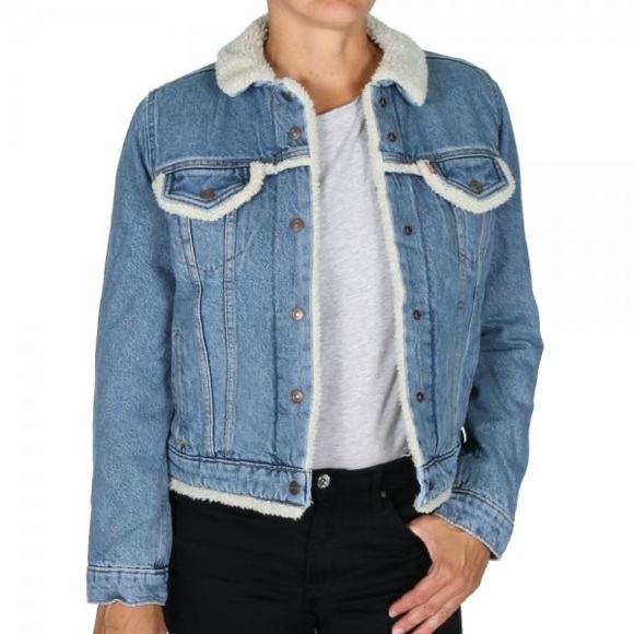 Levi’s Women’s Sherpa Denim Jacket Size SX - Picture 11 of 16